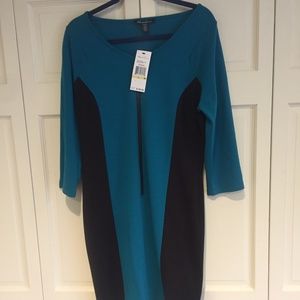 Black & Teal Shift Dress